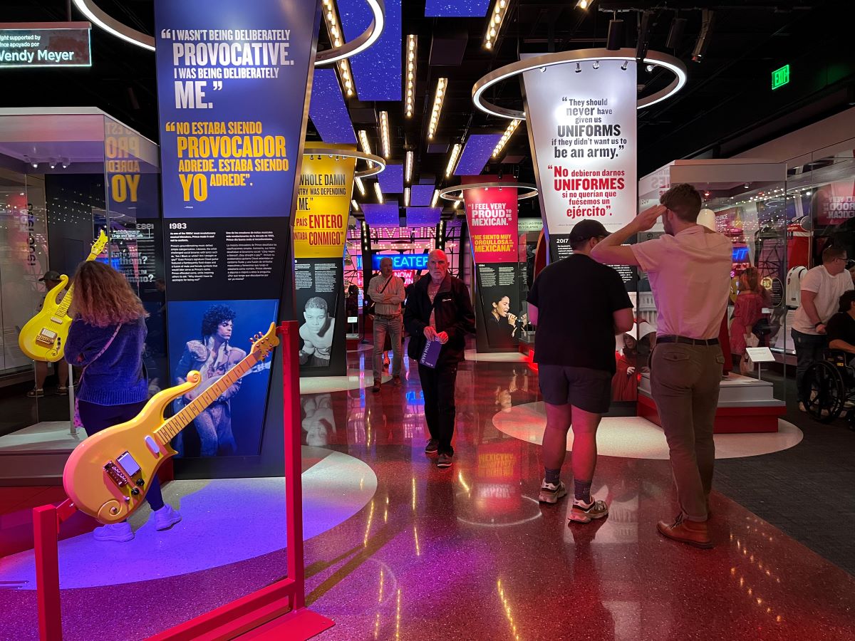 Prince's yellow "cloud" guitar. Museum of American history. Washington DC. Credit: Carry on Caro