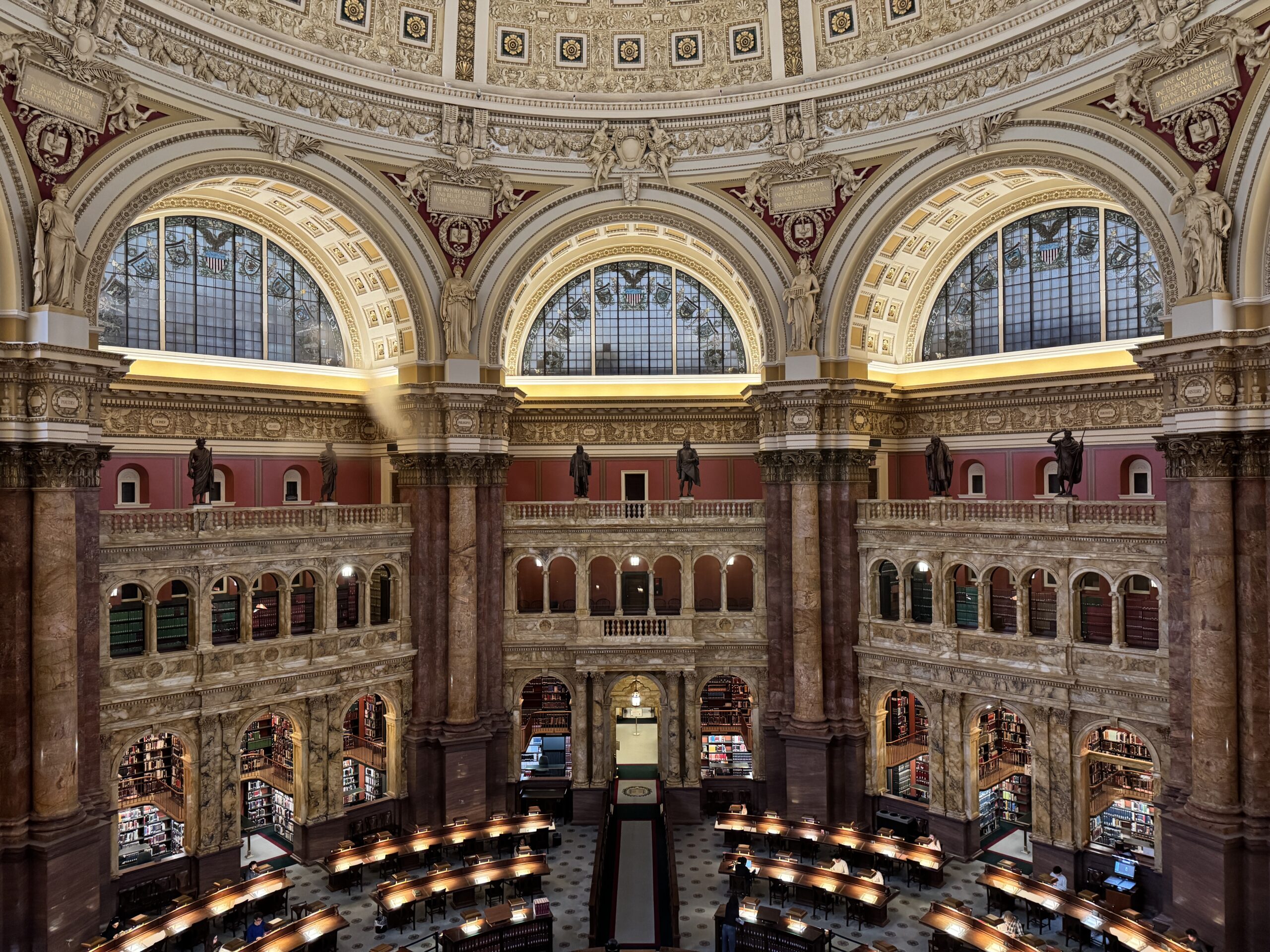 Main Reading Room - Library of Congress. Washington DC, United States. Credit: Carry on Caro
